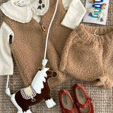 Completo teddy gilet e shorts 138901 138902 Time to Bloom