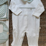 Tutina dettagli vichy latte e menta PI50B Baby Gi