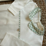 Tutina dettagli vichy latte e menta PI50B Baby Gi