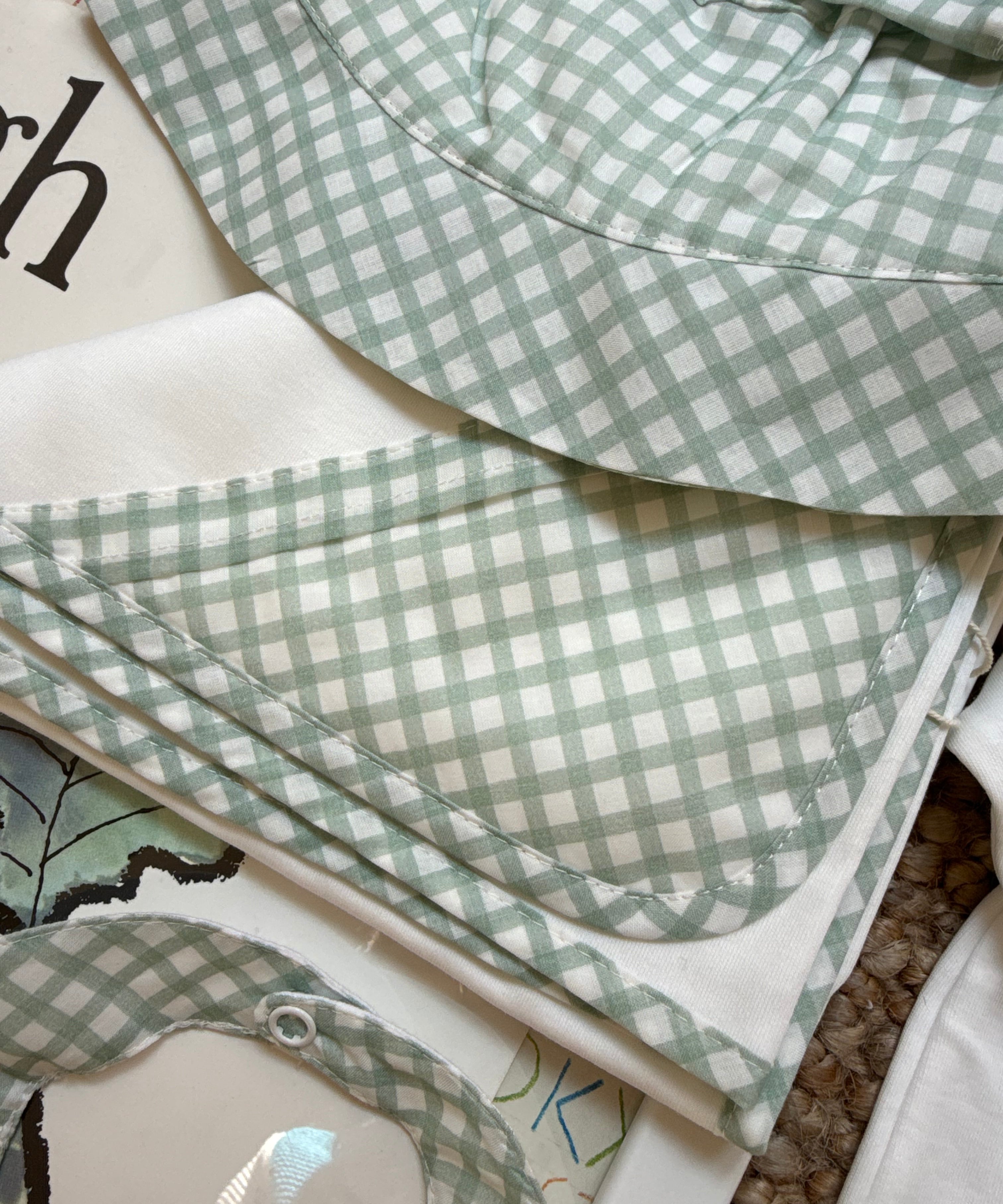 Cappello vichy latte e menta PI11B Baby Gi