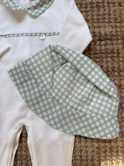 Cappello vichy latte e menta PI11B Baby Gi