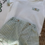 Completo t-shirt e bermuda latte e menta PI83B Baby Gi