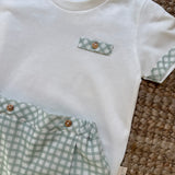 Completo t-shirt e bermuda latte e menta PI83B Baby Gi