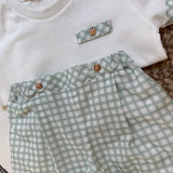 Completo t-shirt e bermuda latte e menta PI83B Baby Gi