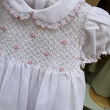 Abito da cerimonia in voile con ricamo smock rosa Malvi & Co S26I132VECCH