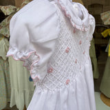 Abito da cerimonia in voile con ricamo smock rosa Malvi & Co S26I132VECCH