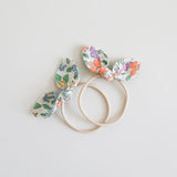 Pack 2 bunny ties elastici per capelli fiocco nodo Quinn tessuto Liberty of London