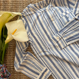 Camicia coreana righe azzurro DK600
