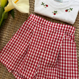 T-shirt LAB mezza manica ricamata a mano fragole