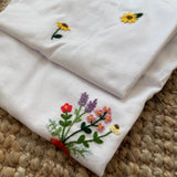 T-shirt LAB mezza manica ricamata a mano bouquet