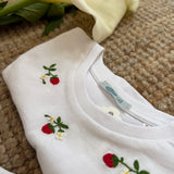 T-shirt LAB mezza manica ricamata a mano fragole