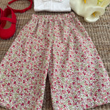 Pantalone Sissi LAB palazzo fantasia fiorellini rosa