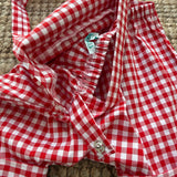 Salopette LAB micro vichy rosso e bianco