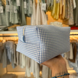 Beauty pochette cubotto LAB vichy azzurro e bianco