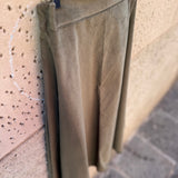 Gonna donna LAB a ruota in velluto microcostine verde militare
