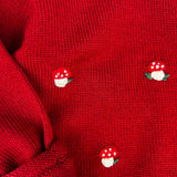 Mi Lucero x LA NUVOLA LAB I24115 red button crew neck sweater