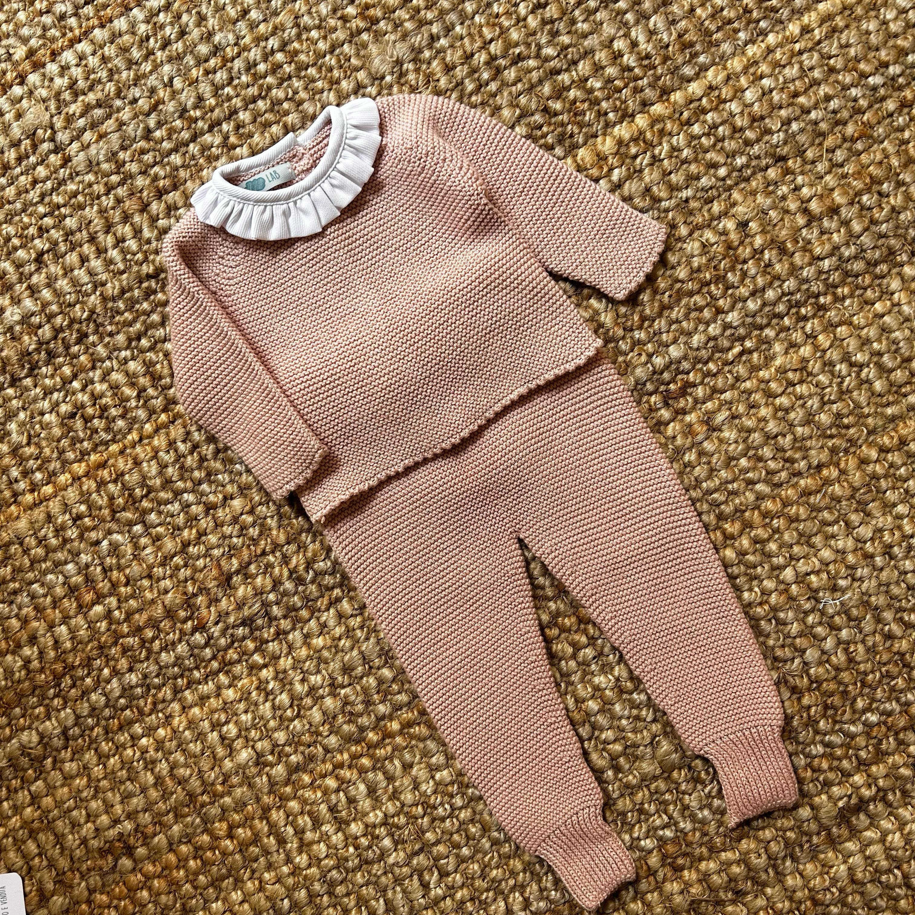 Completo rosa casacca con colletto frill e leggings Mi Lucero x LA NUVOLA LAB I25089