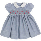 Light blue smocked flannel dress F24M012VENN F24I104VENN