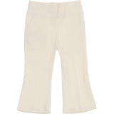 Cream striped velvet flared trousers F24M031PNVM