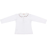 FCCM007CAJJ long sleeve milk jersey polo with embroidered collar