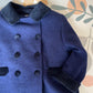 Cappotto blu con inserti in velluto art Milano
