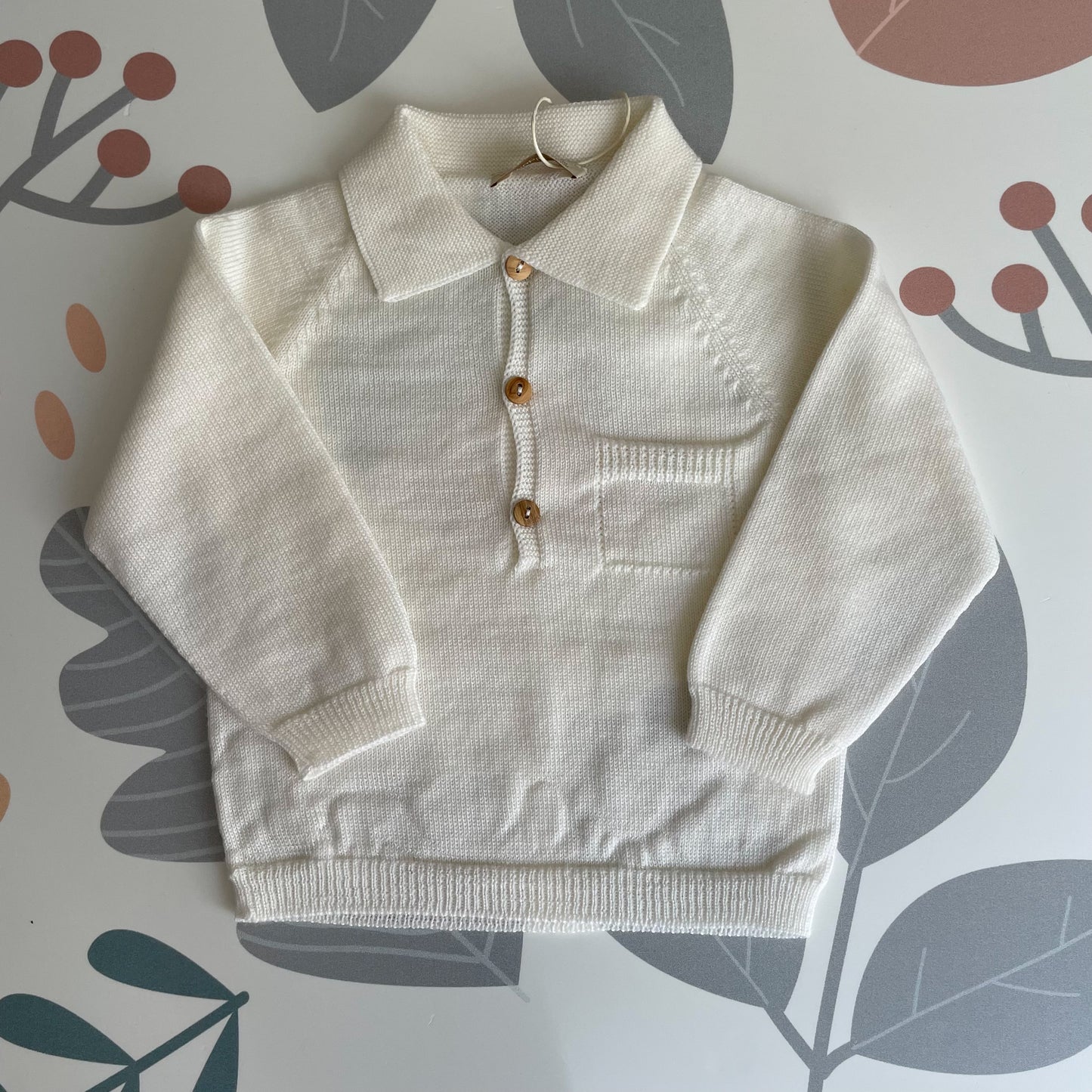 Polo maglioncino newborn bianco in lana art I23.08319A