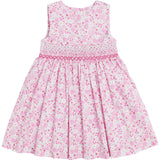 Abito sbracciato Camelia punto smock fiorellini rosa S25I016VEPP