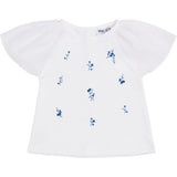 T-shirt manica volants con fiorellini ricamati S25M029CAJJ