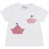 T-shirt in jersey con barchette rosso e bianco SCCB224CAJJ