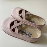 Scarpe ballerine elastico incrociato lino rosa cipria art 128/144